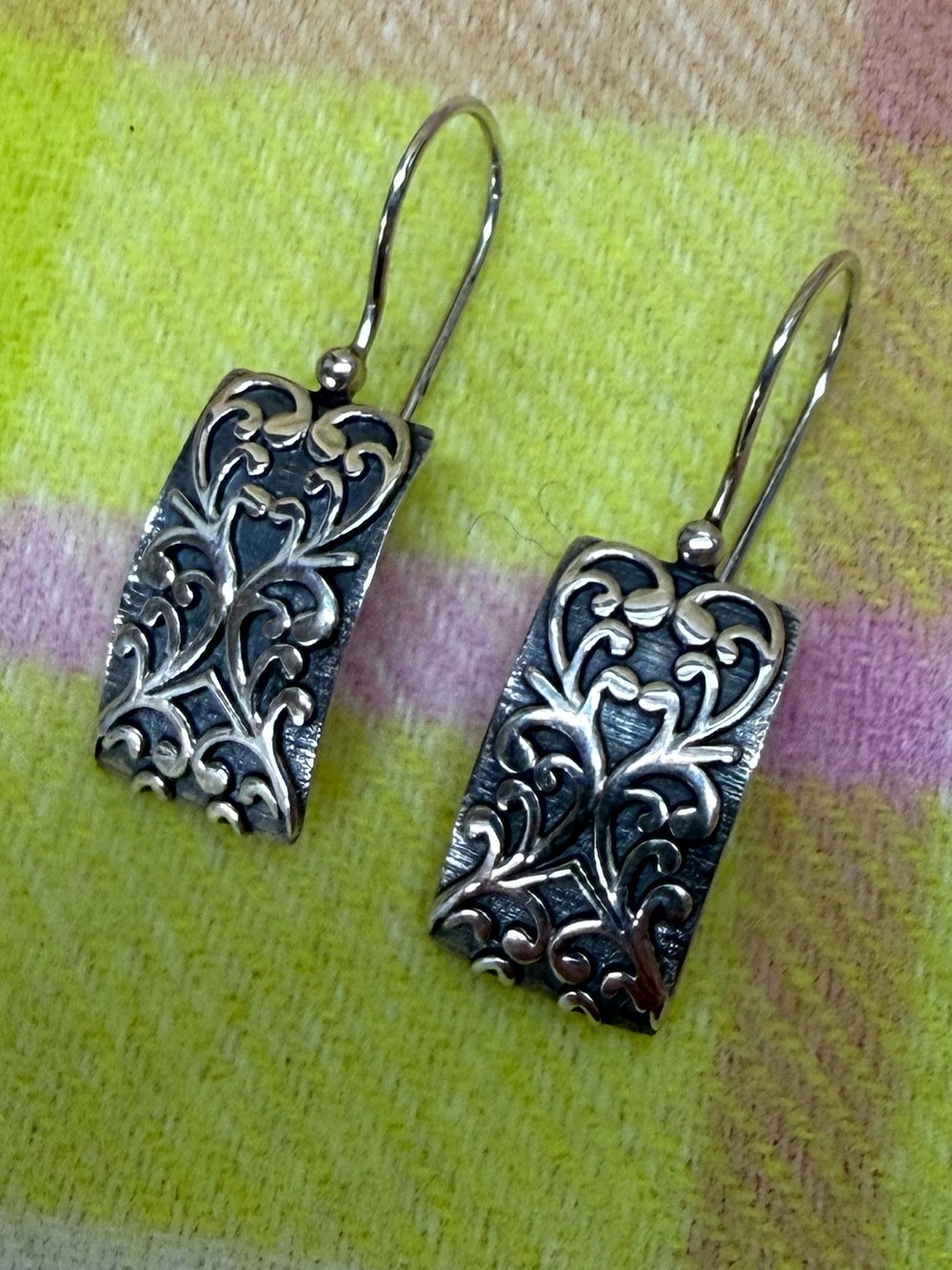 Brighton Silver heart designed 
Filigree Drop Earrings - Silver